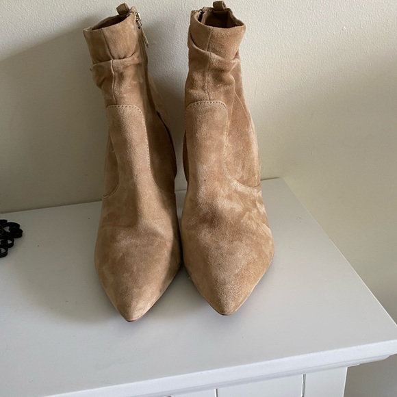 Sam Edelman Rosen Suede Ankle Boots Pointed Toes Slouch Booties - Picture 4 of 7
